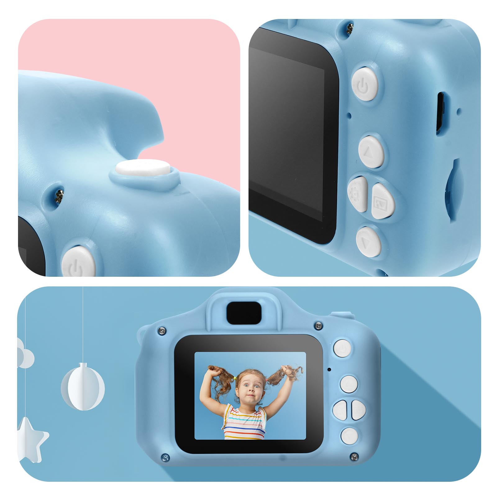 Cámara De Fotos Infantil Videos 1080p Mini Juegos Forever Azul con