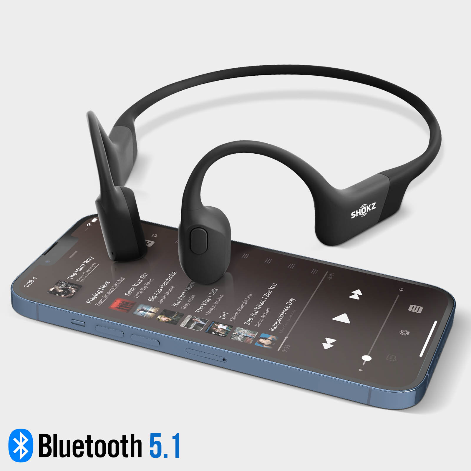 Casque Conduction Osseuse Shokz OpenRun Bluetooth 5.1, Sport Waterproof  IP67 – Noir - Français