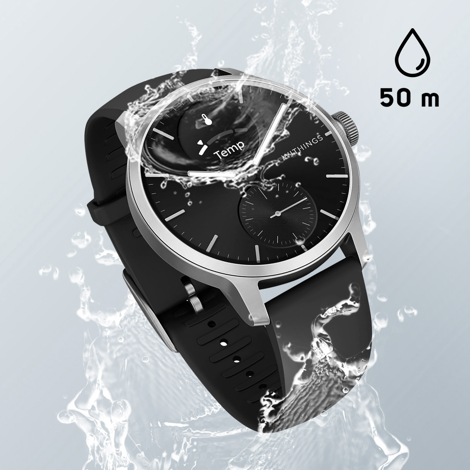 Montre Connectée Hybride, ScanWatch 2 Withings - Cadran 42mm Noir