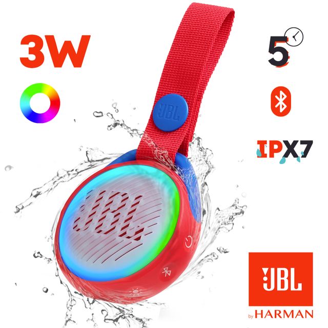 Enceinte Lumineuse JBL JR Pop, Connexion Bluetooth et Étanche IPX7