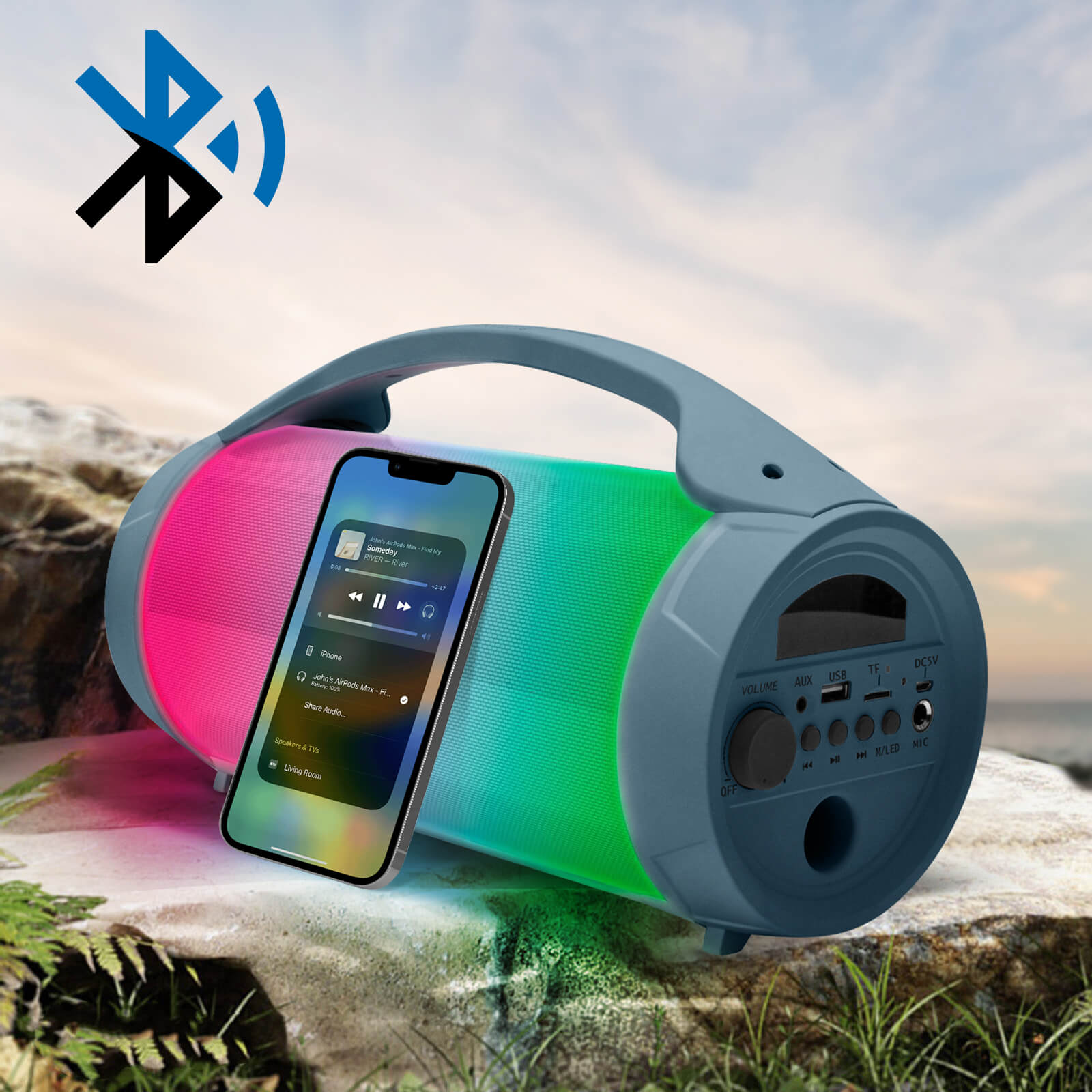 Enceinte Bluetooth avec effets lumineux PARTY LITE avec micro