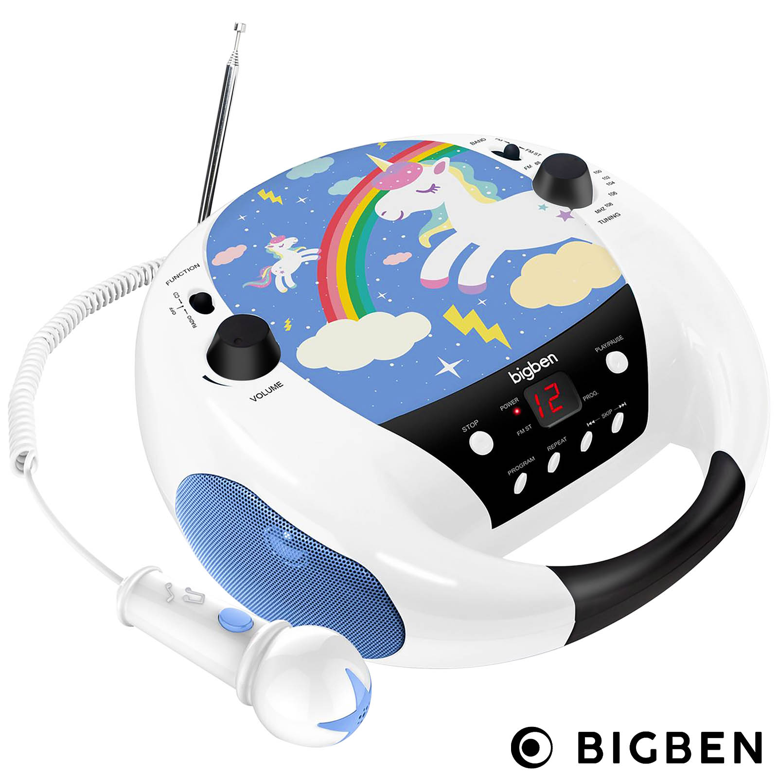 Lecteur CD portable Bigben Kids, Micro intégré - Rainbow Unicorn - Français