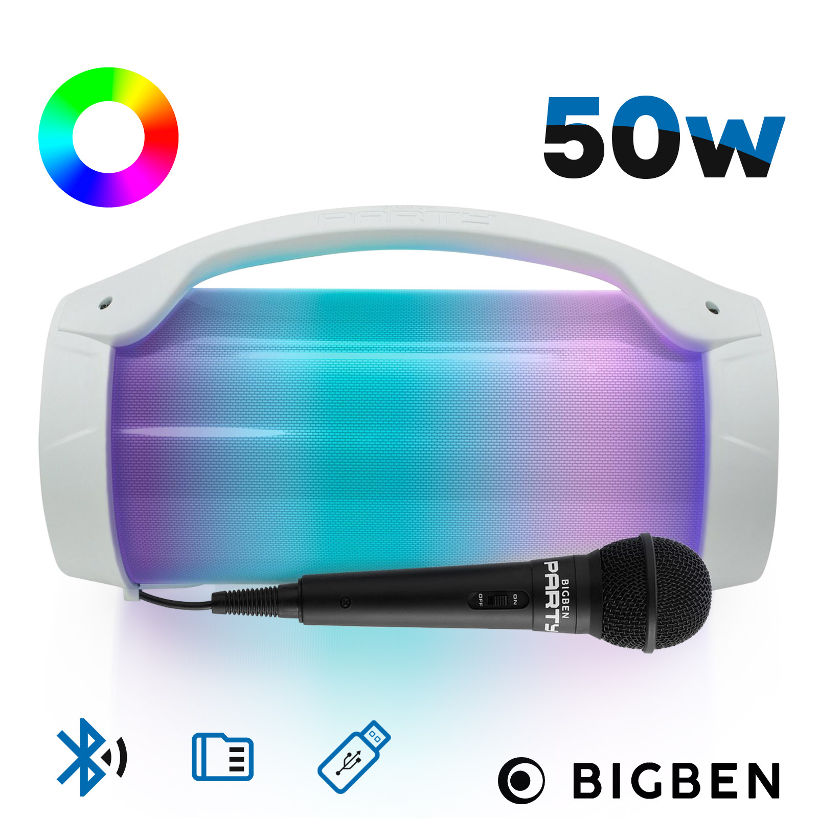 Enceinte Bluetooth lumineuse avec micro Bigben - Party Lite