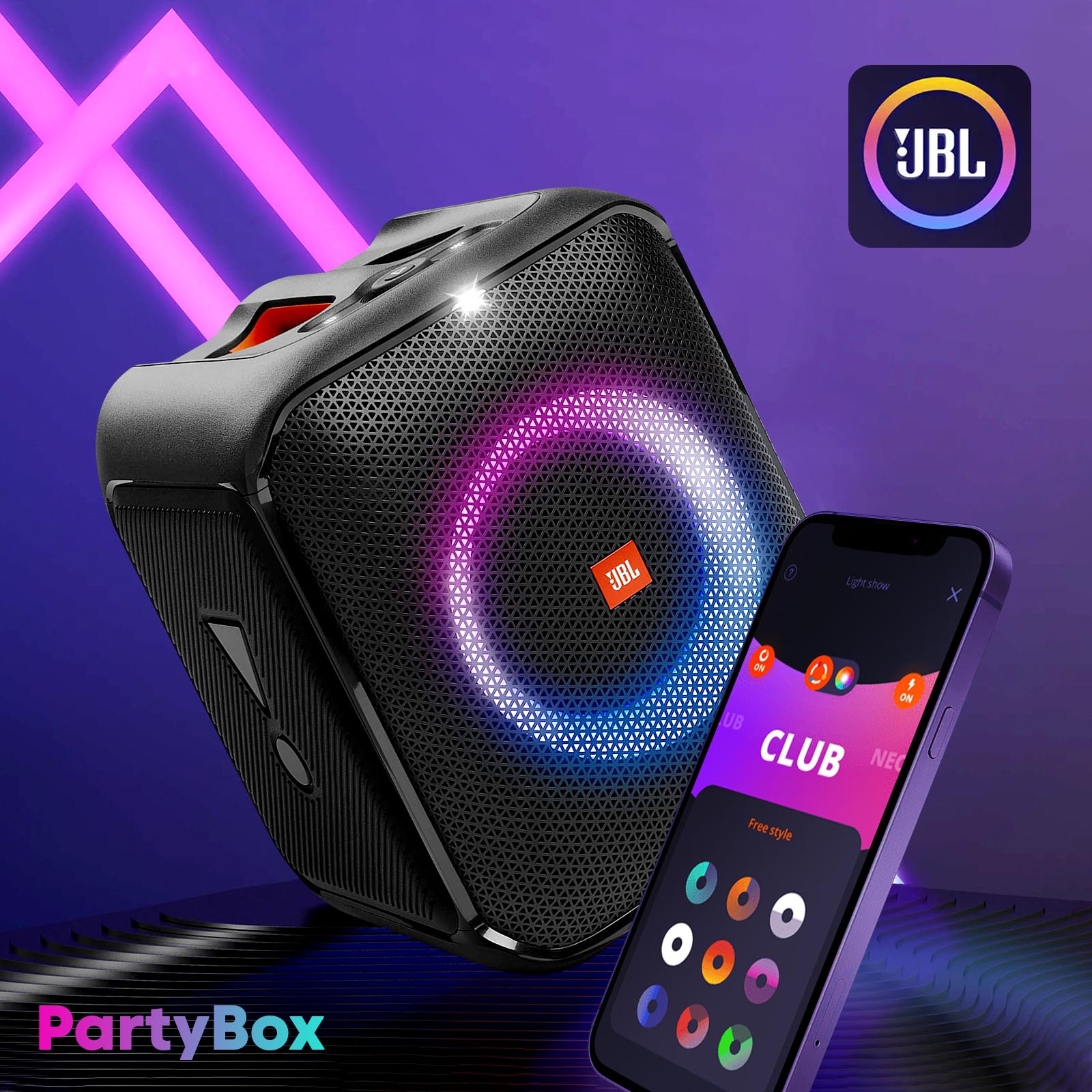 Enceinte Bluetooth JBL PartyBox Encore Essential, Son Cristallin avec  Autonomie 6 Heures, Entrée Micro - Noir - Français