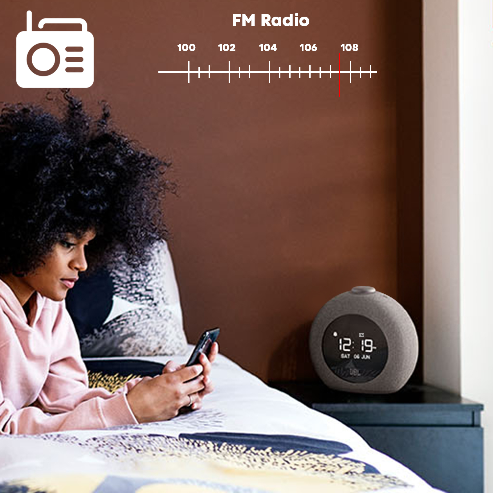 Radio Réveil Enceinte Bluetooth Grand Ecran