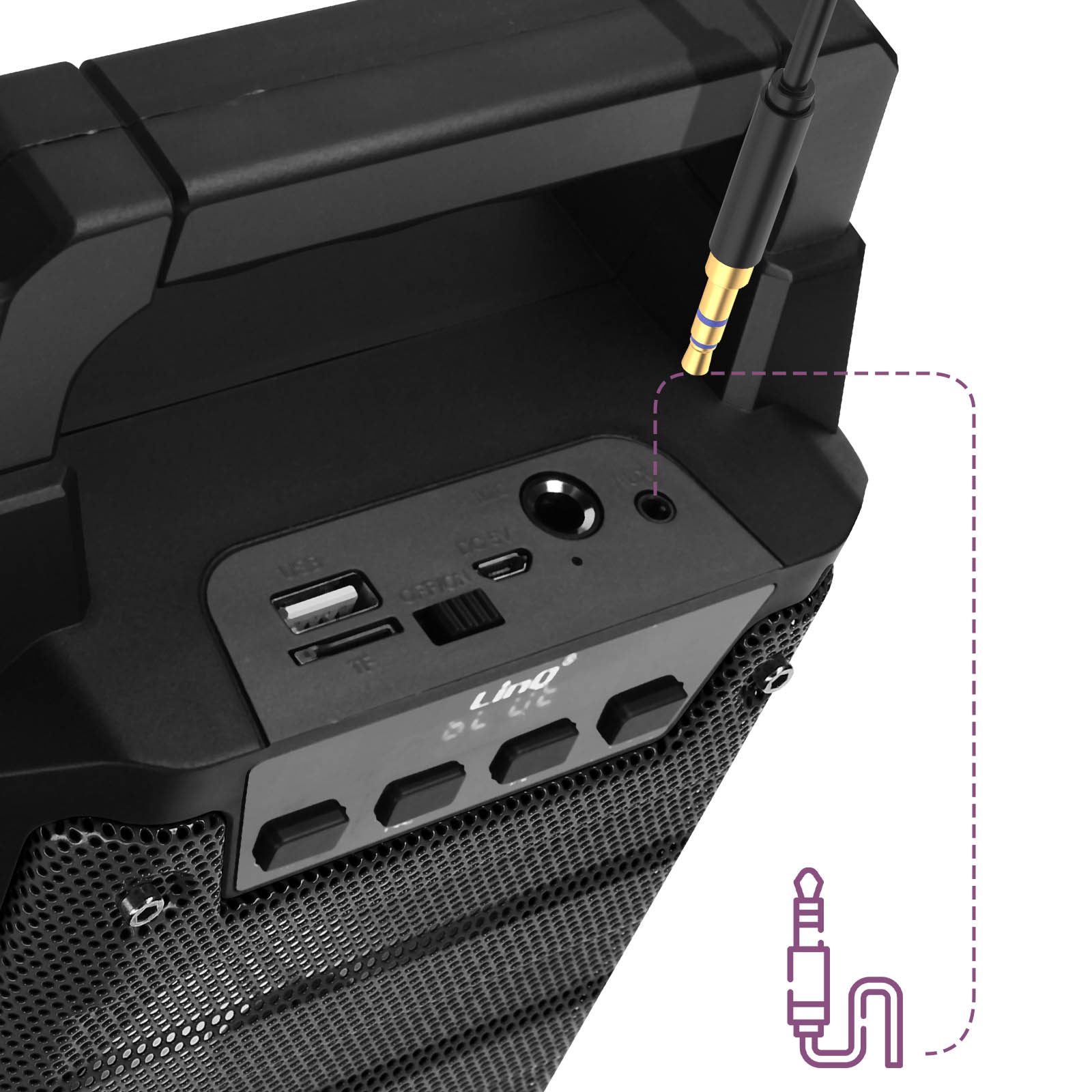 Enceinte lumineuse Noir Bluetooth Compatible Micro, LinQ - Enceinte