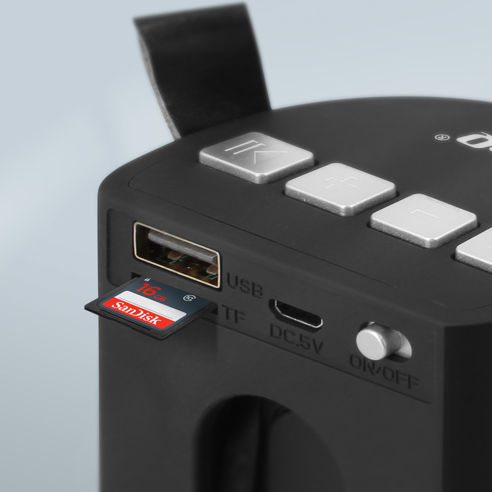 Coluna Bluetooth Portátil 3W USB/SD - Preto