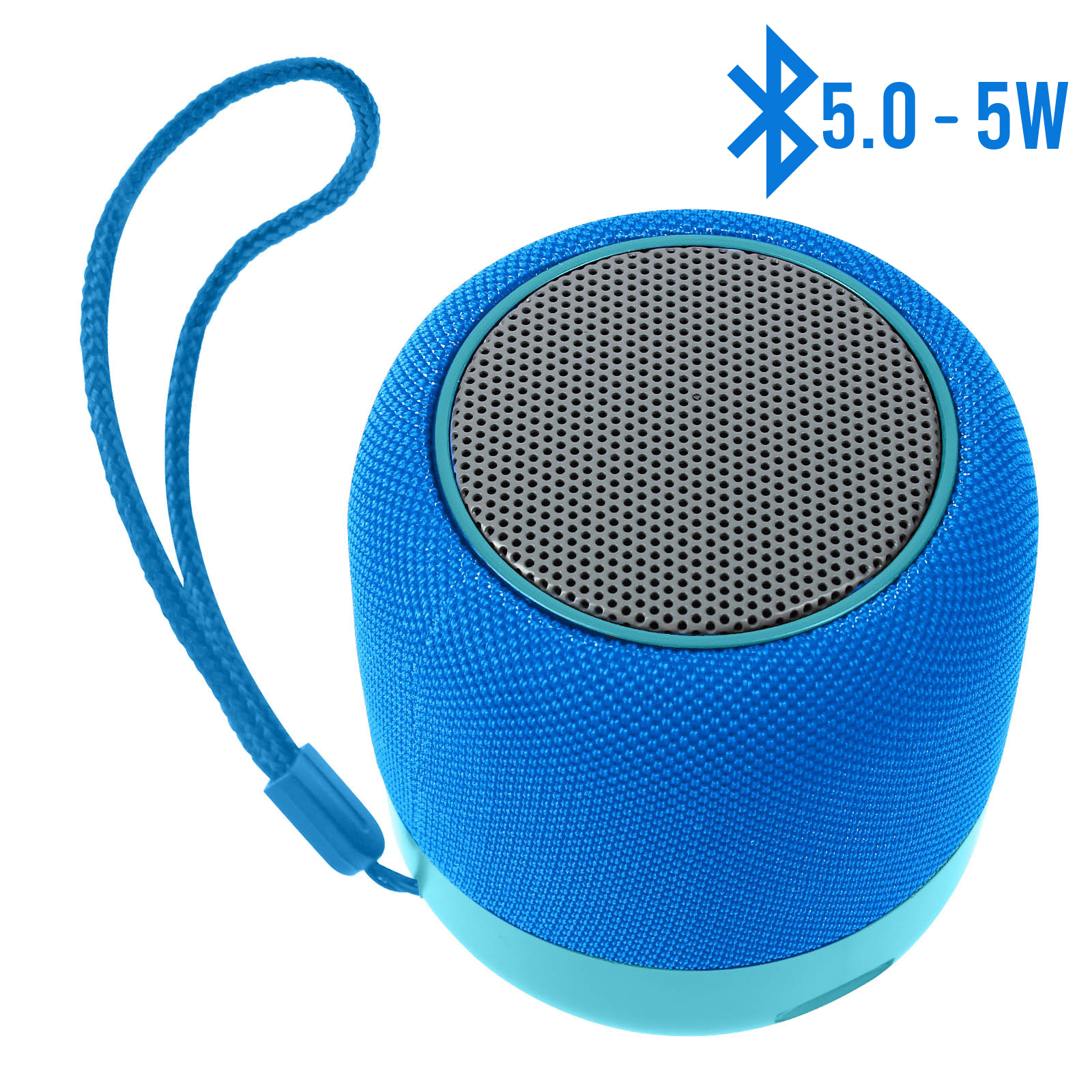 Mini Enceinte Bluetooth 5.0, Radio FM et Micro avec Dragonne, WSY01 - Bleu  - Français