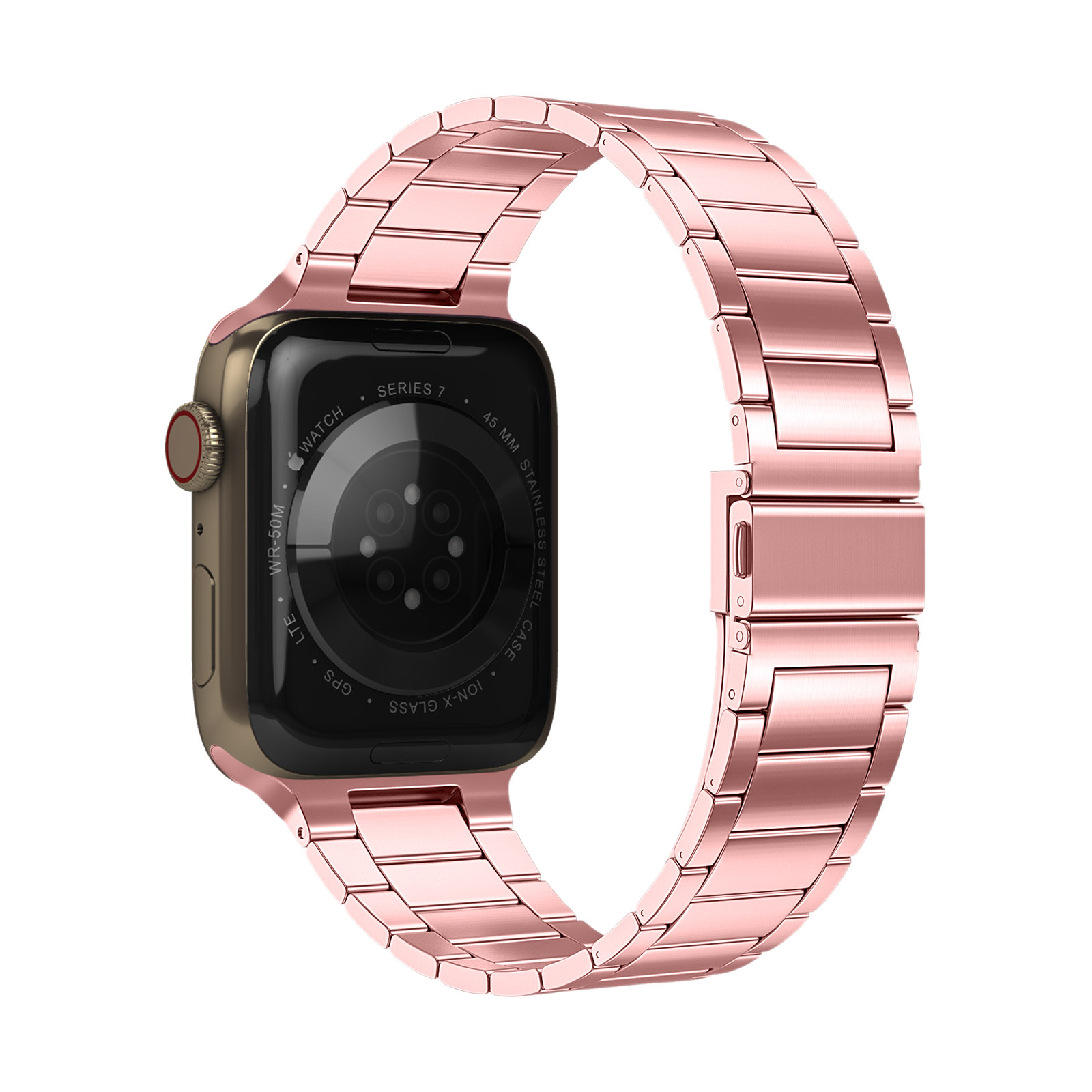 Apple Watch 41mm 40mm 38mm Armband aus Edelstahl Rosegold German