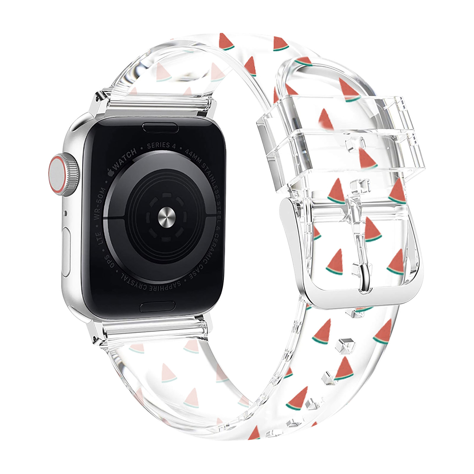 Apple Watch 41mm 40mm 38 mm transparentes Ersatzarmband mit Wassermelonenmotiv German