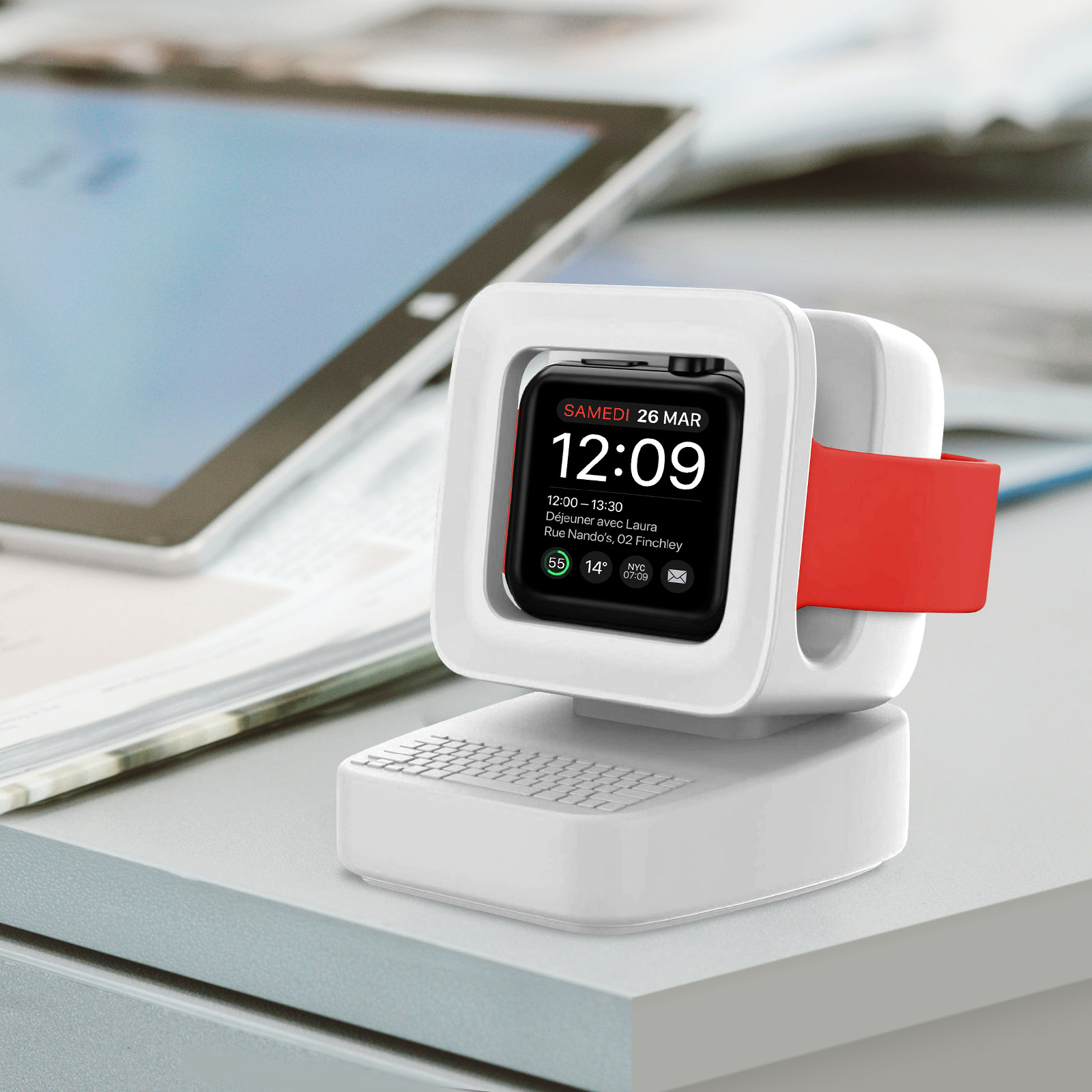 Avizar Support Bureau Chargeur MagSafe Apple Watch Style