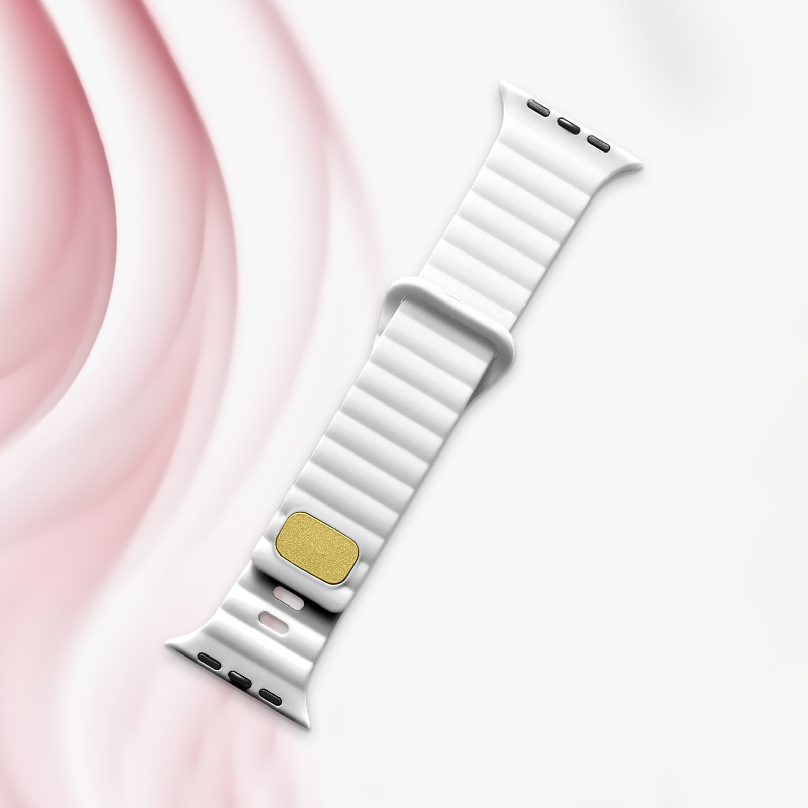 Bracelet Apple Watch Séries 1 à 8 et SE, Silicone Soft touch Design  Matelassé Orange - Français