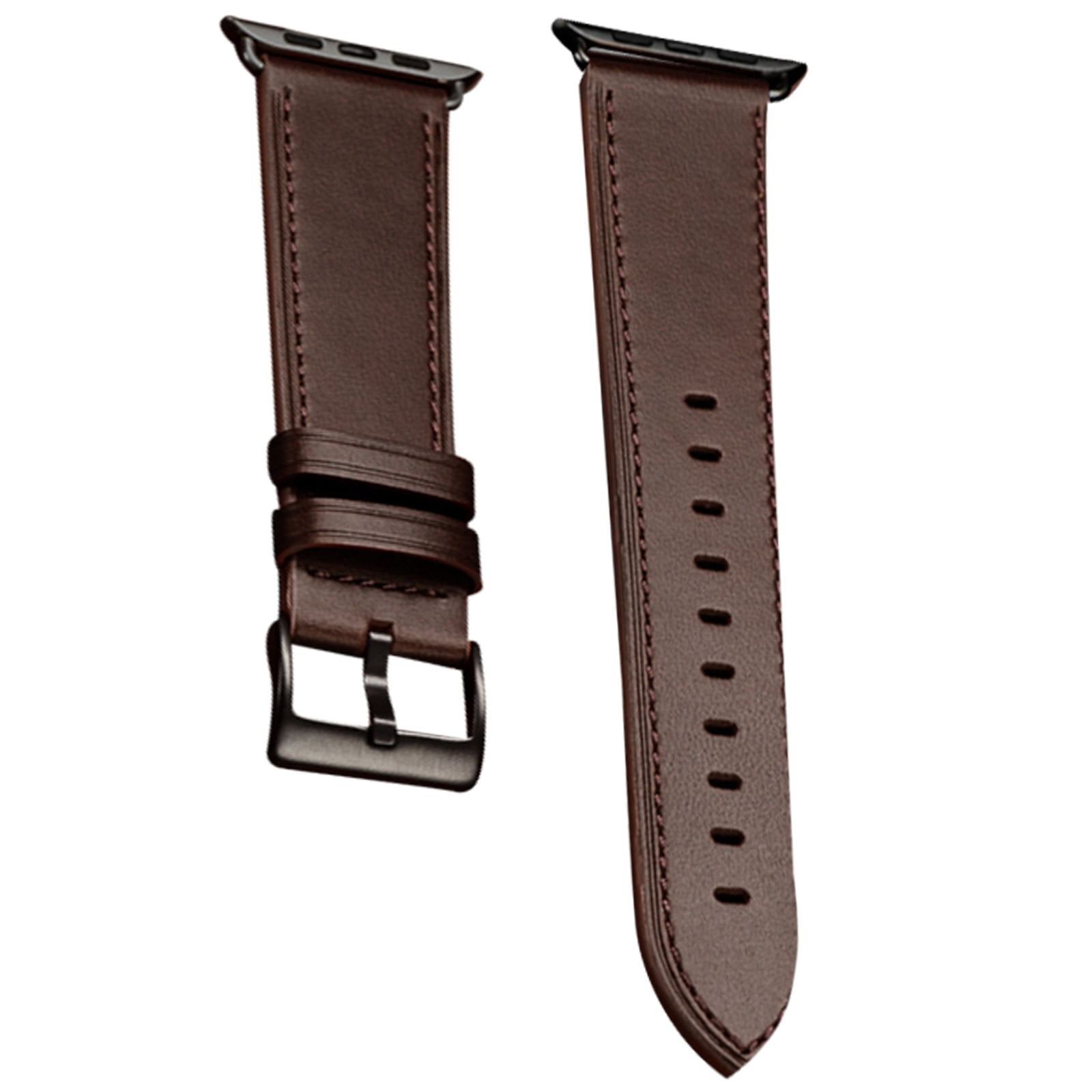 5€20 sur Bracelet en cuir véritable couche supérieure marron pour Apple  Watch Series 4 44mm/Series 3/2/1 42mm - Bracelet connecté - Achat & prix