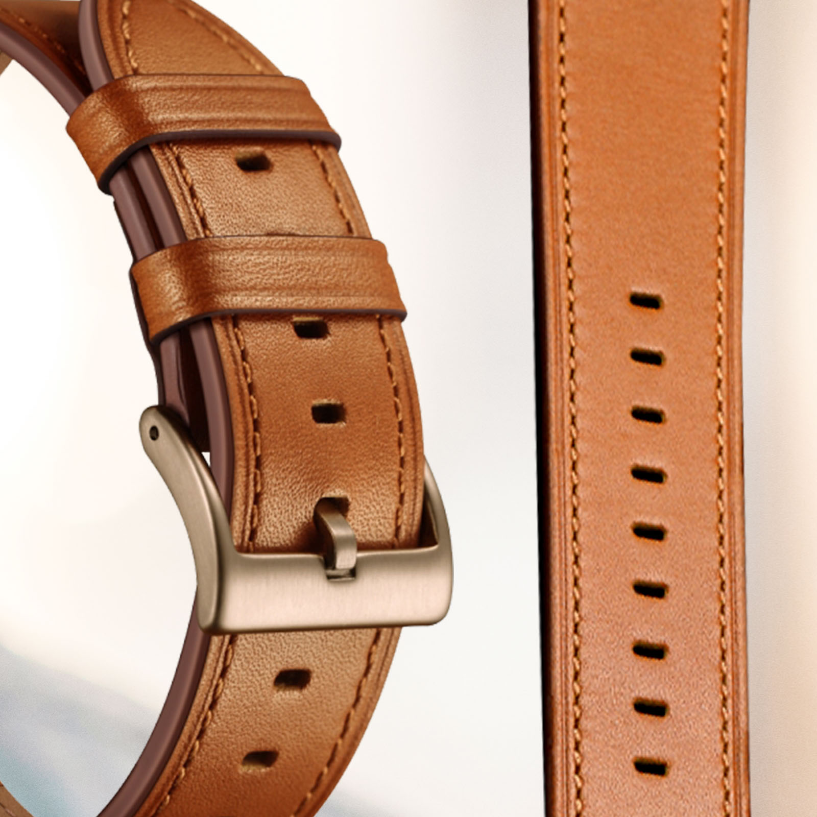 Bracelet Apple Watch croco cuir 100% véritable 42mm marron