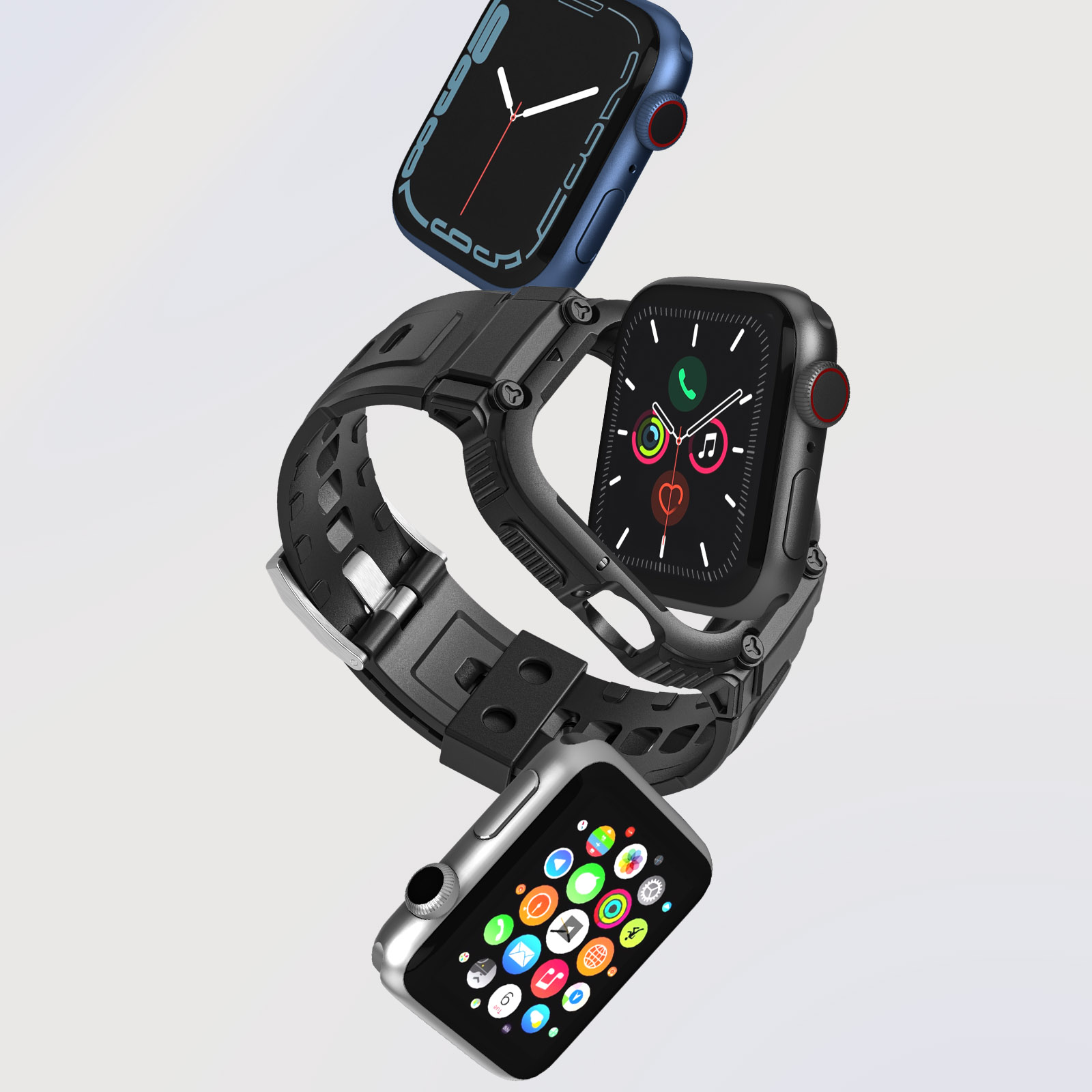 Bracelet silicone Apple Watch (noir) 