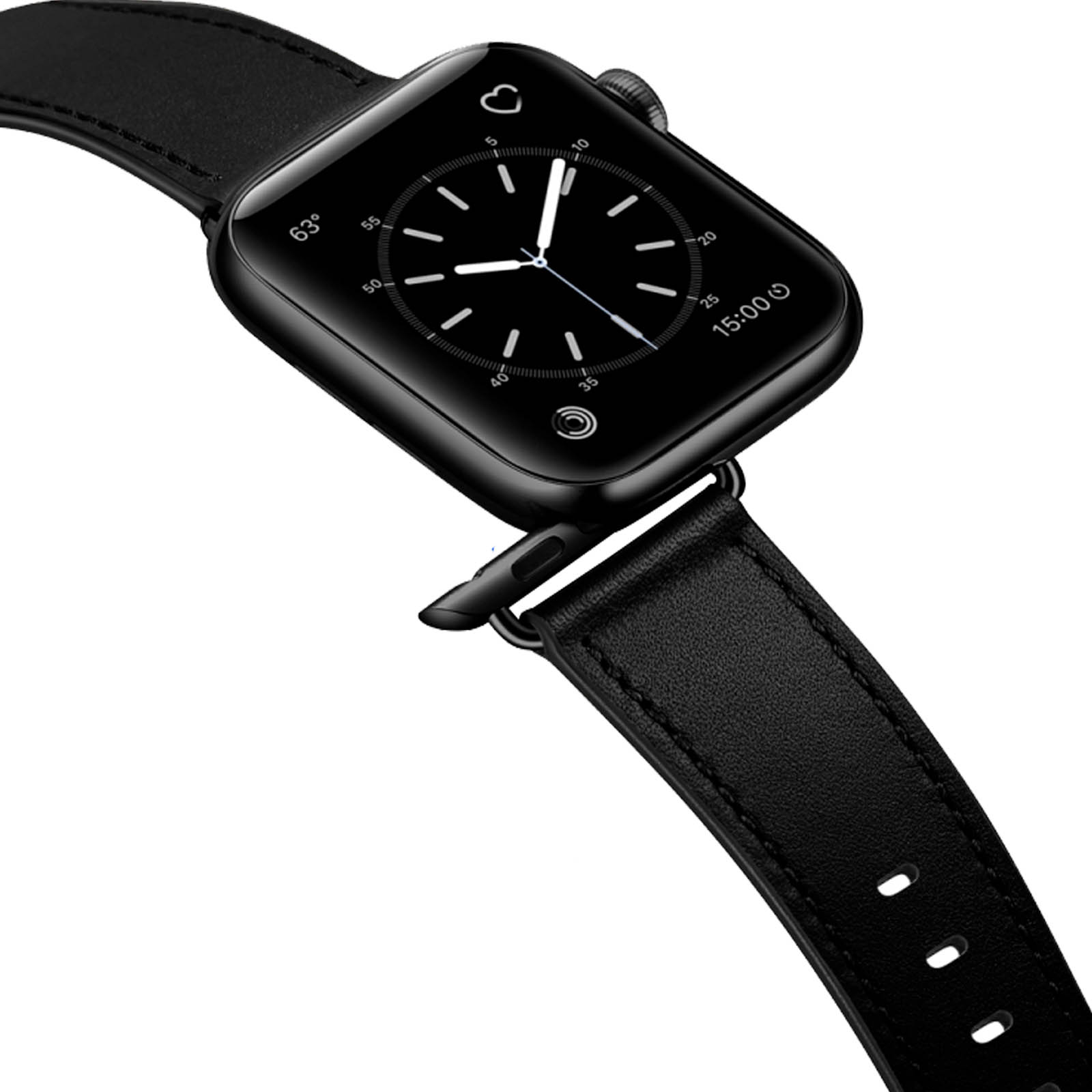 Bracelet cuir Apple Watch (noir) 