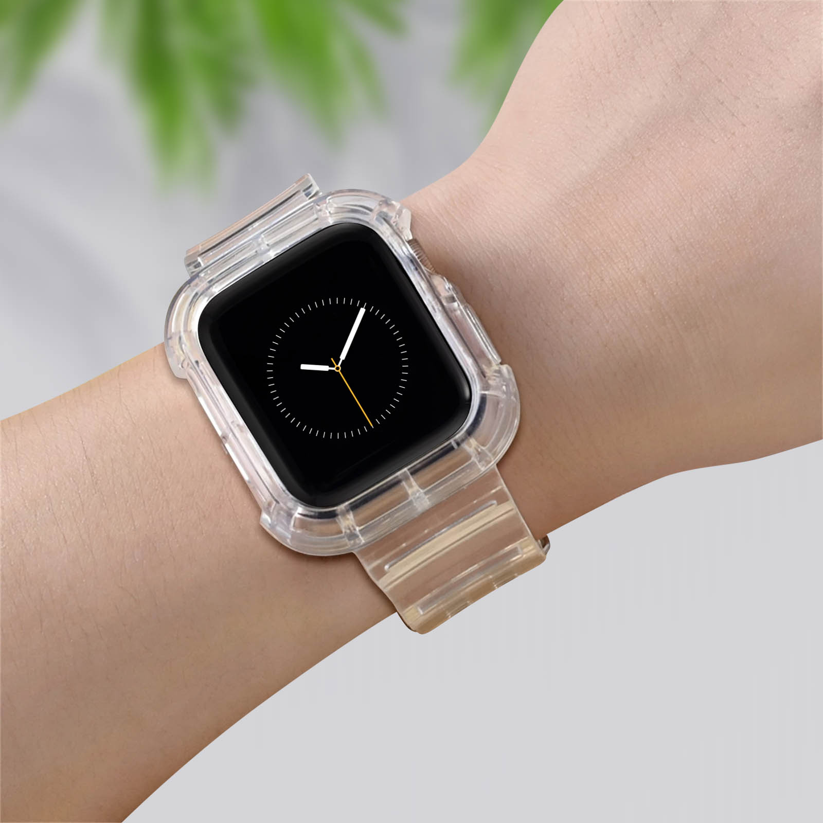 Bracelet Apple Watch Ultra 49mm, en Silicone Bumper - Transparent - Français