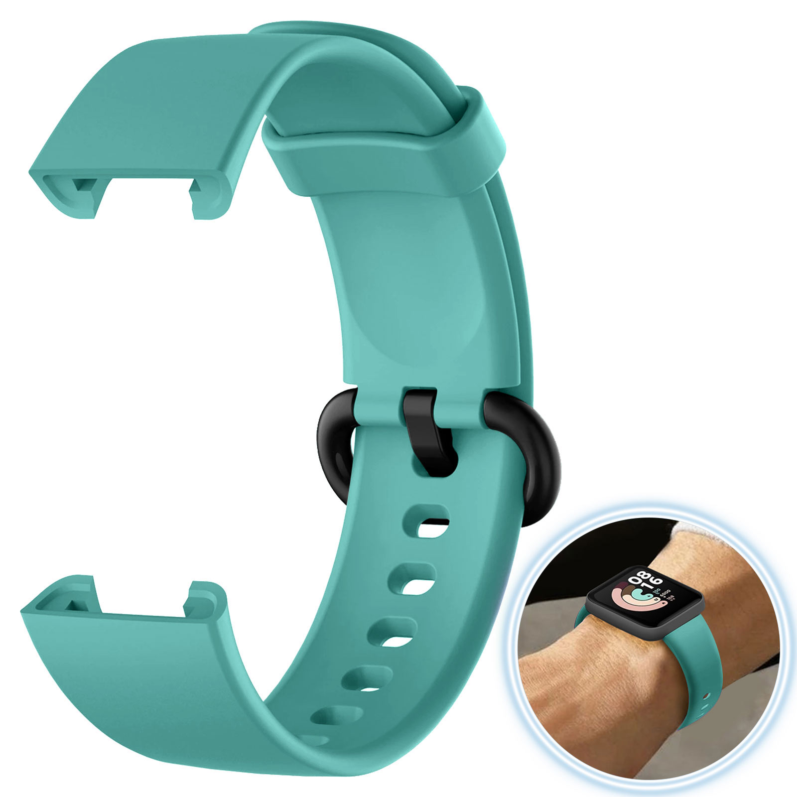 Bracelet pour Xiaomi Mi Watch Lite / Redmi Watch en Silicone Élégant et  Ajustable - Turquoise - Français