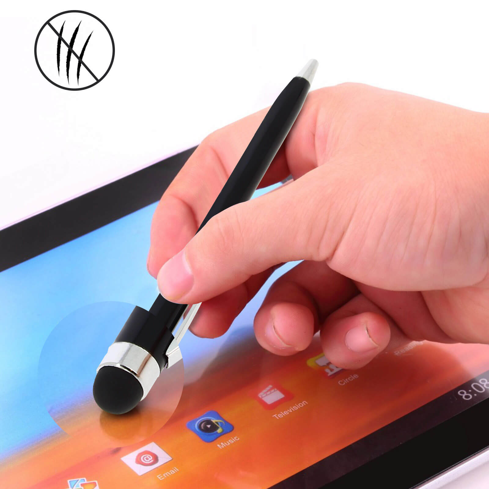 Uooker Lot de 5 stylos fantaisie à encre noire, stylet pour écran tactile  pour tablettes et téléphones portables, stylo à bille avec serpillère  amusante, cadeau pour enfants et adultes : : Fournitures