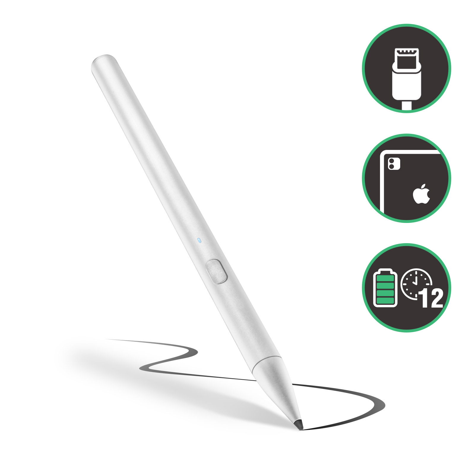 Stylet Tactile pour iPad - Stylet Capacitif Rechargeable avec Embouts Fins  et Bouchon Rremplaçable, Crayon Actif Universel pour iPad - Stylets pour  tablette - Achat & prix