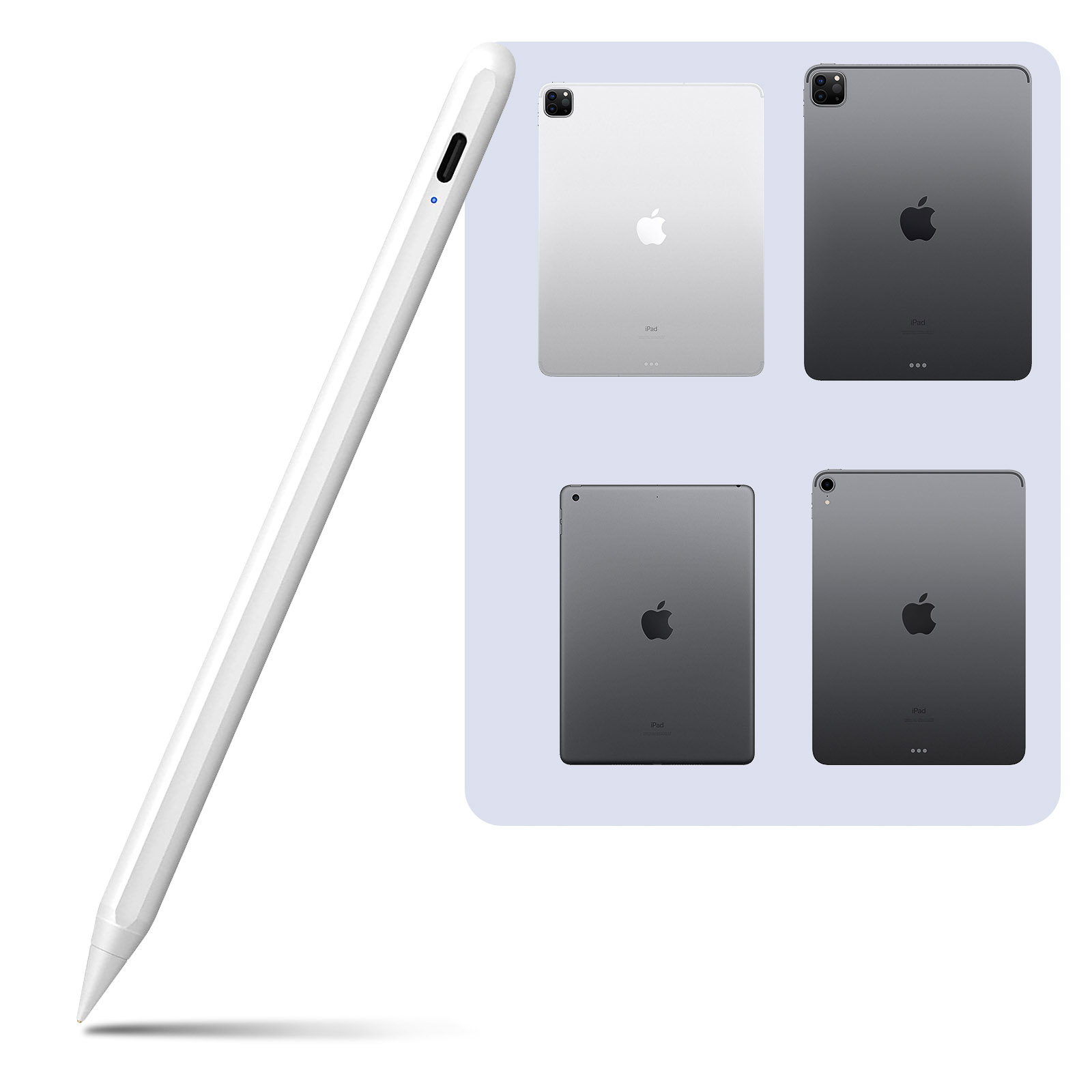 Stylet pour iPad avec rejet de paume et fixation magnétique, Max excell -  Blanc - Français