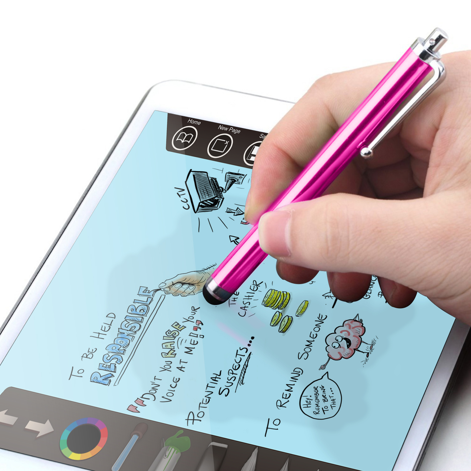Stylet tactile universel capacitif haute sensibilité pour téléphone portable  ISO (rose) - Stylets pour tablette