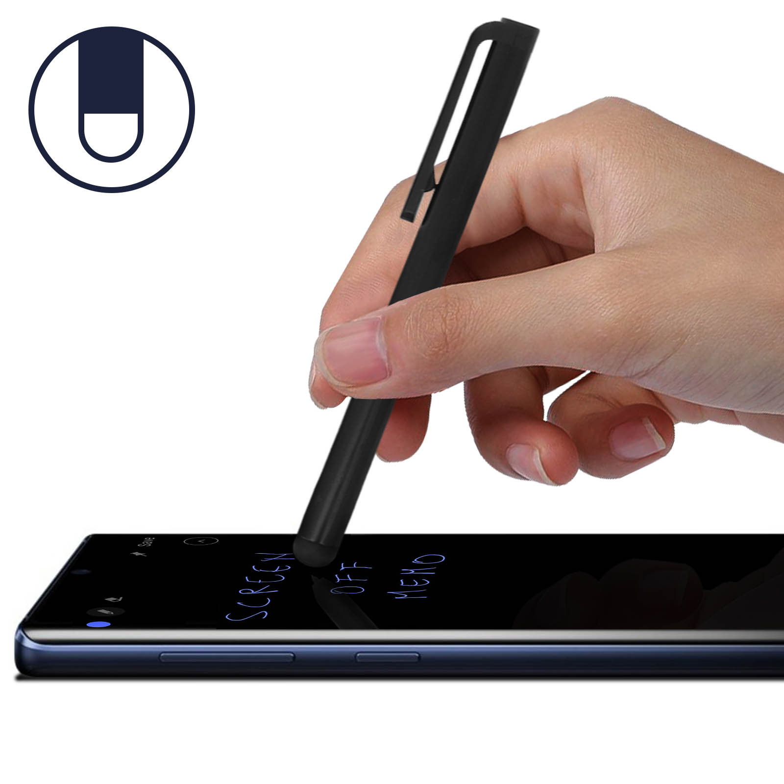Penna touch universale per tablet / smartphone - nera - Italiano