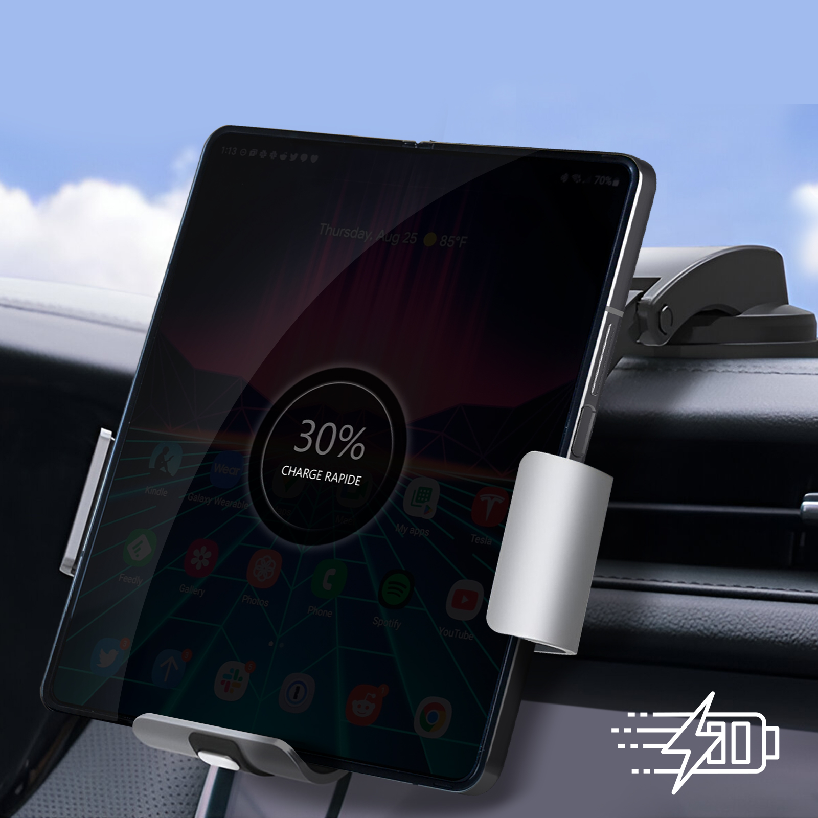 Autohalterung Fast Charge 15W Induktionsladegerät für Samsung Galaxy Z Fold  (alle Modelle) - German