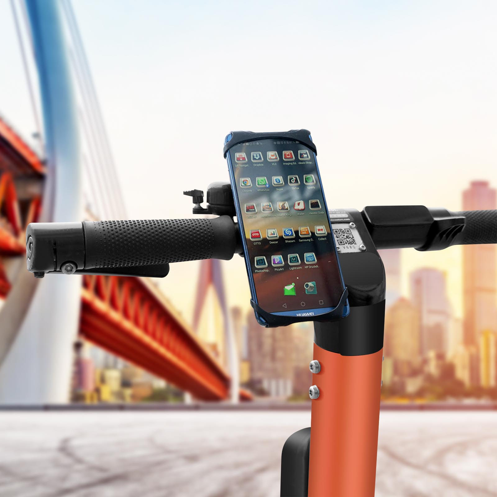 Support de Téléphone Portable Noir pour Moto Quad Scooter Vélo Trotinette