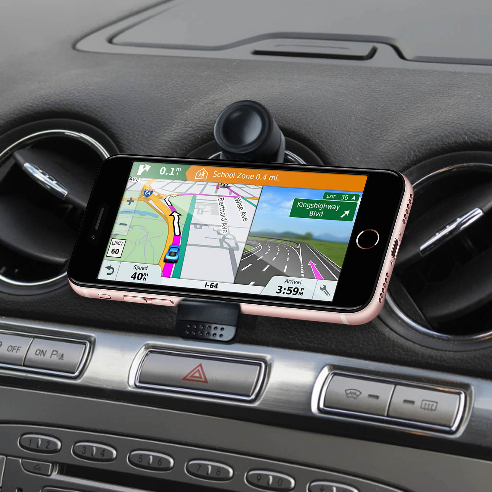 Avizar Support voiture Smartphone Système aimanté Fixation grille  d'aération - Bleu - Support voiture - LDLC