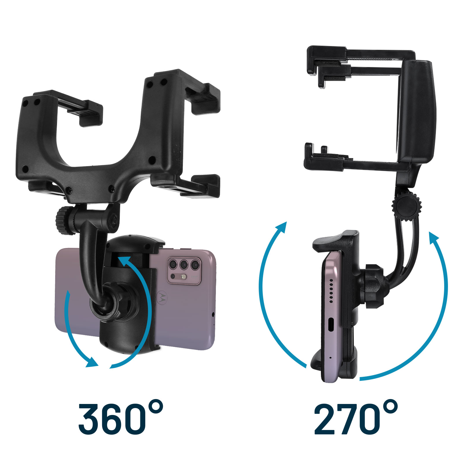 Auto Rückspiegel Handyhalter, 360° drehbarer Handyhalter, multifunktionaler  Handyhalter, stoßfest, für Smartphone, für GPS-Fahrrekorder