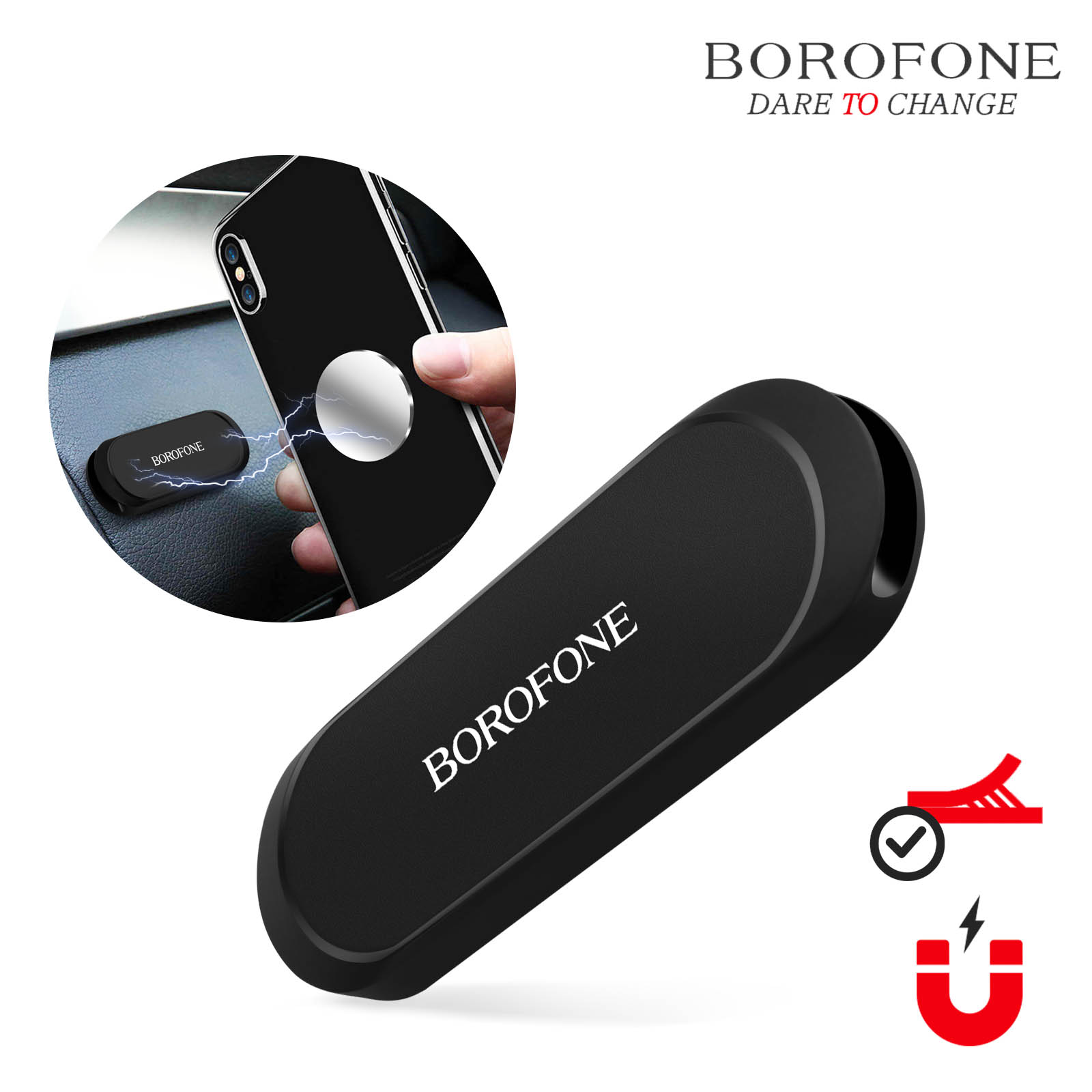 Support Voiture Smartphone Porte-Gobelet, Base Ajustable et Rotatif à 360°,  XO C105 - Noir