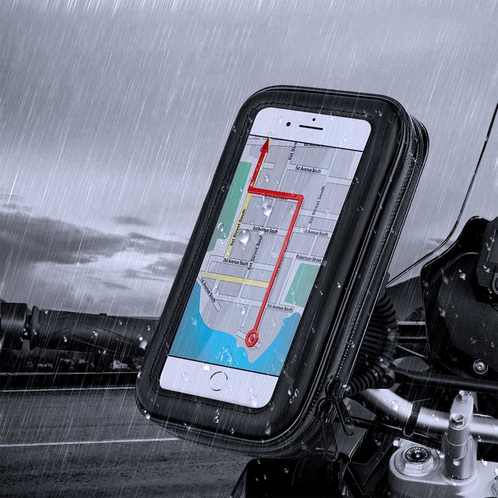 Soporte Smartphone para Moto/Scooter Impermeable Sujeción al Retrovisor,  Gira 360º – Negro - Spain