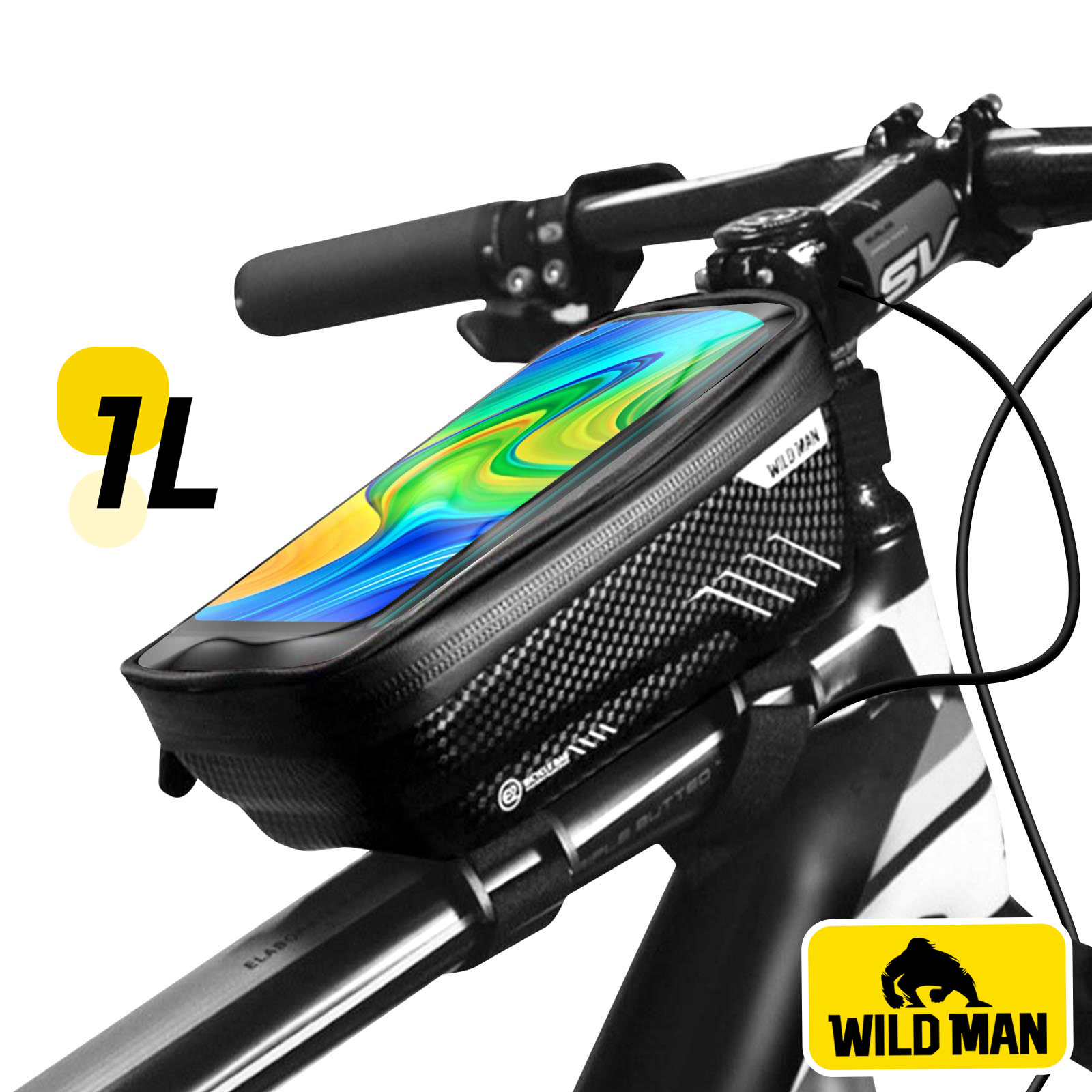 Support Vélo + Housse Rangement Fibre de Carbone pour Smartphone - Wildman  - Français