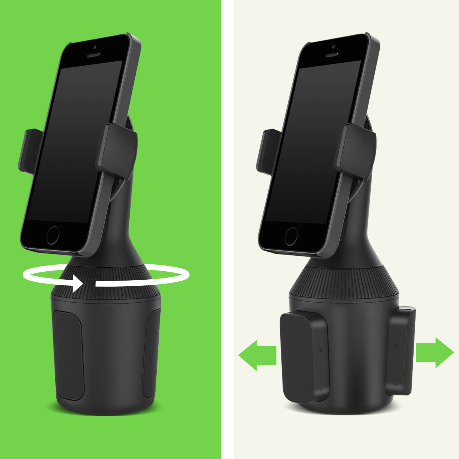 Support pour téléphone mobile GENERIQUE Support Voiture Smartphone Porte-Gobelet  Rotatif à 360° Bras Flexible XO Noir