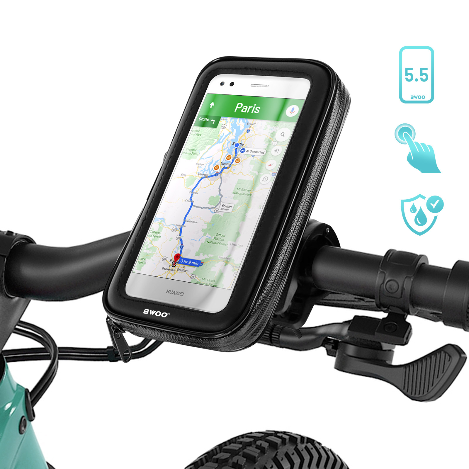Support sacoche téléphone 100% waterproof à accrocher au vélo ou à la moto  – Paprikase
