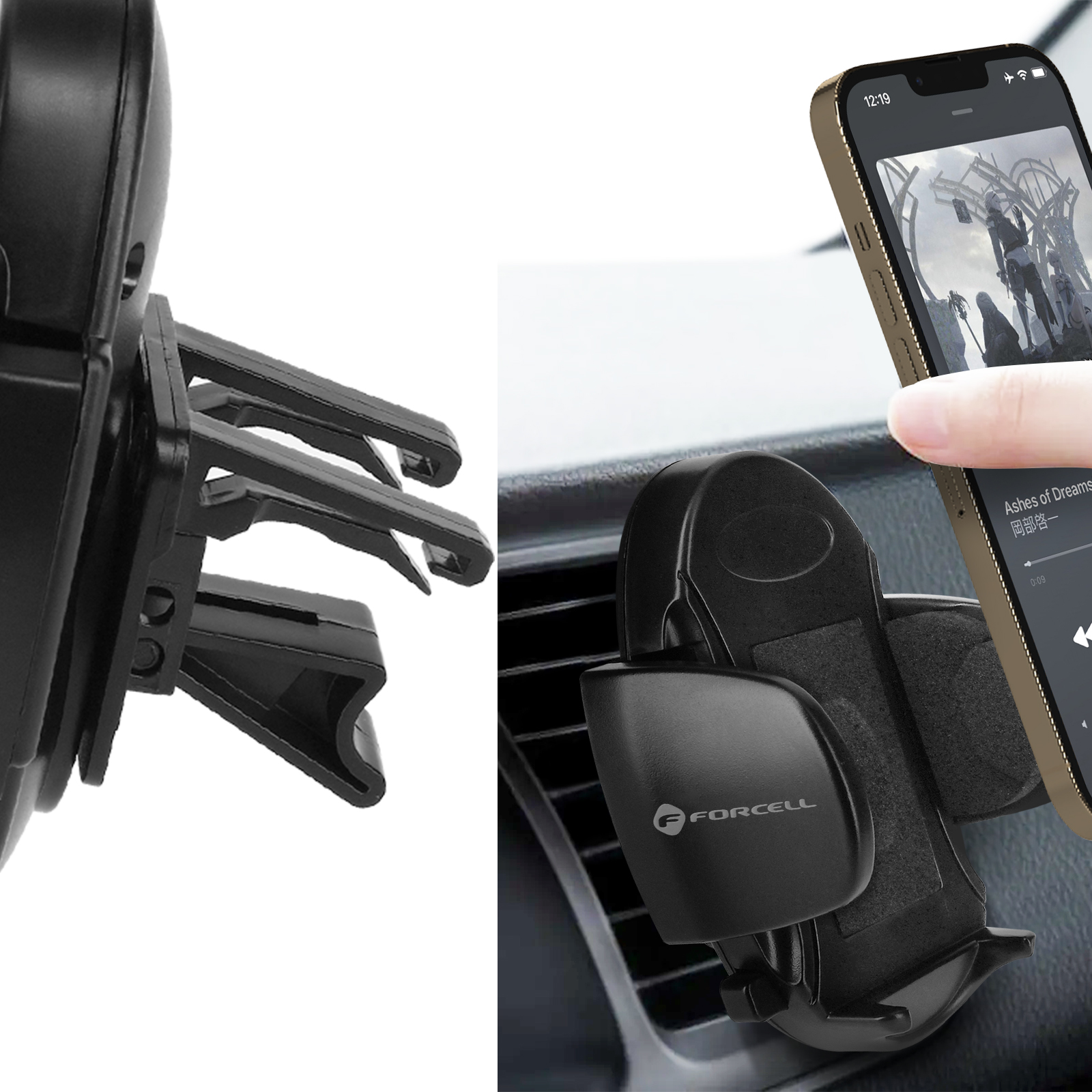 Soporte de coche para smartphone, soporte de salpicadero con brazo  articulado ajustable, Forcell - Negro - Spain