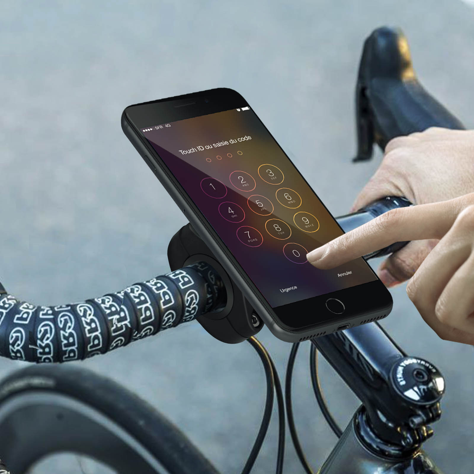 Support Vélo Smartphone + Adaptateur SecureLock, Fixation Guidon, Mobilis  U.Fix Bike Handlebar Kit - Français