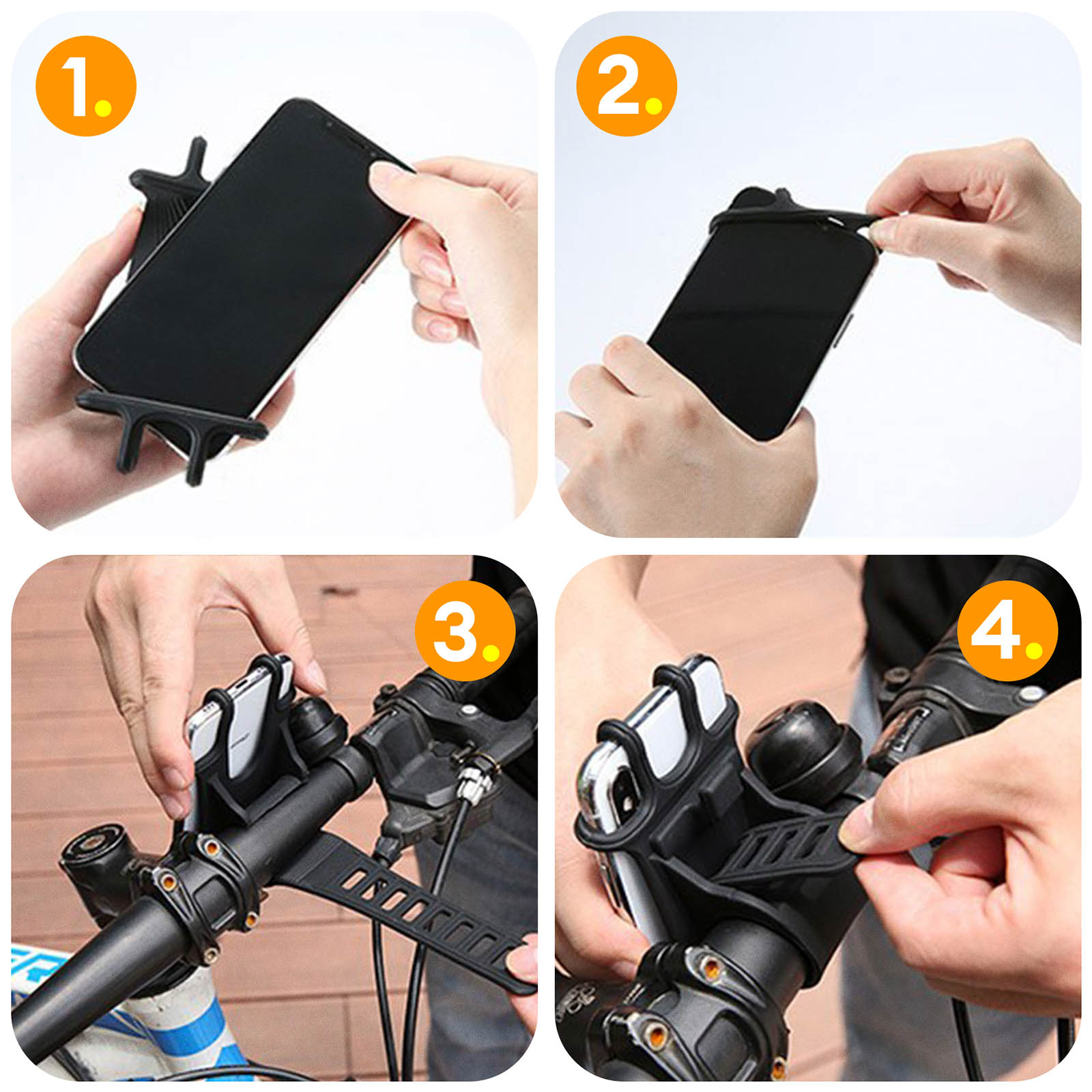 Soporte para Smartphone para bicicleta, expandible y giratorio 360°, soporte  para manillar, iHower H183 - negro - Spain