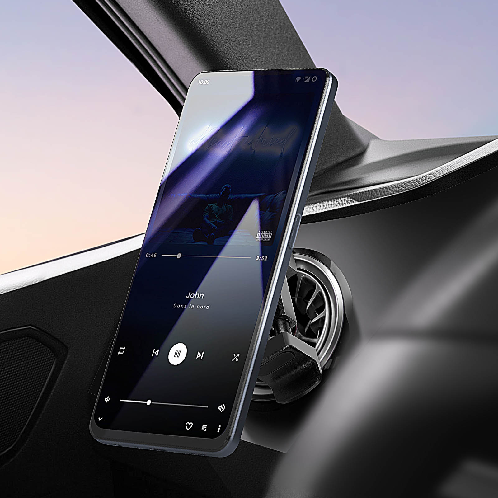 Magsafe Support Smartphone pour la voiture avec aimant (noir, ABS