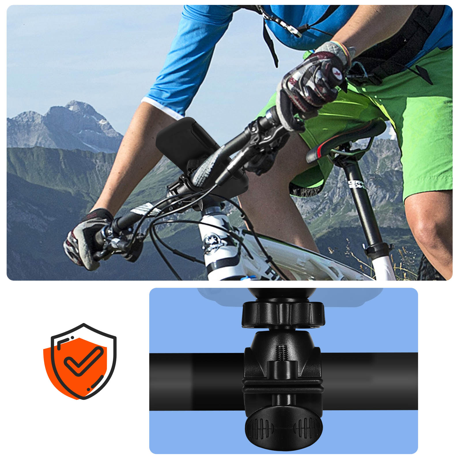 Support Vélo pour Smartphone de 4.7'' à 6.8'' avec Housse Étanche