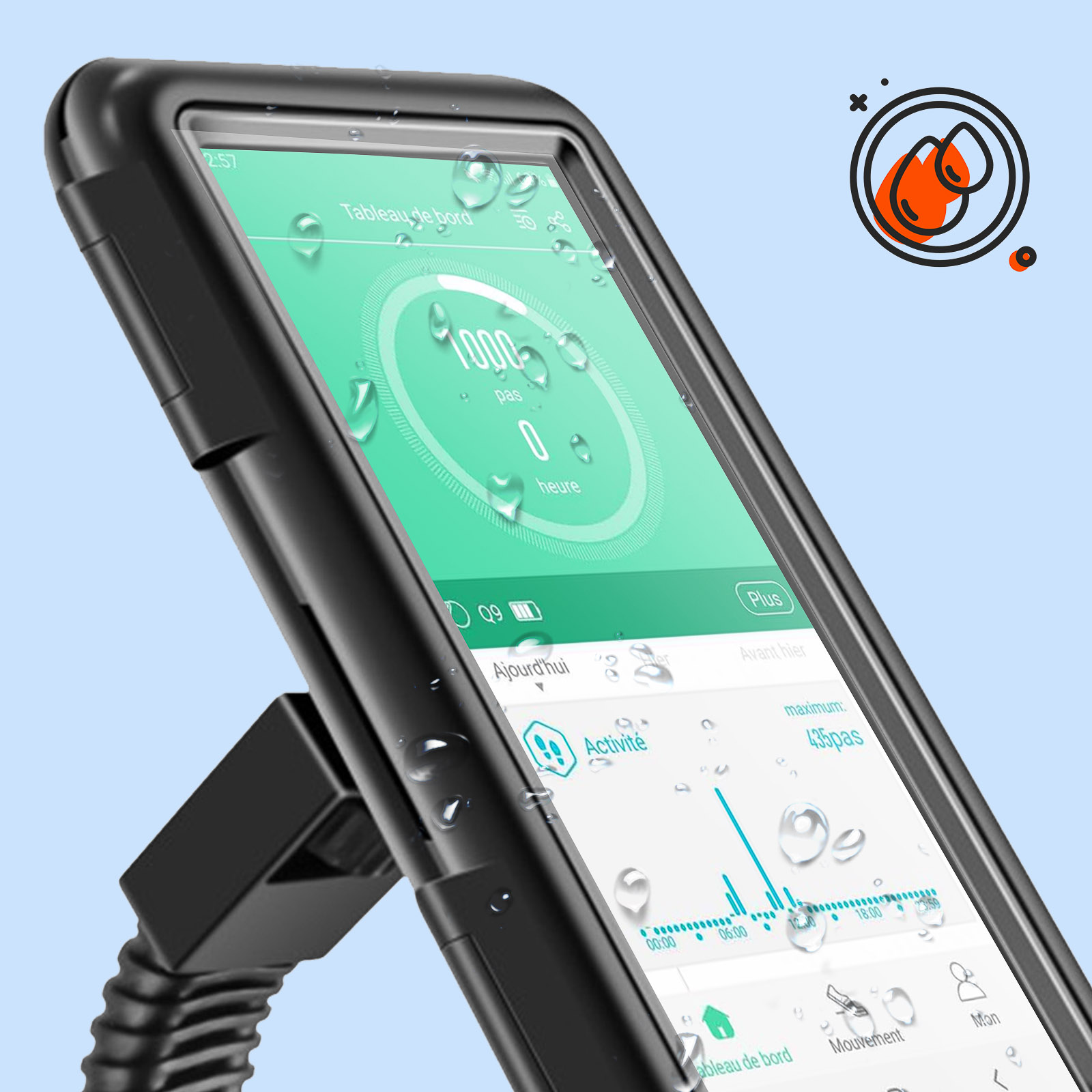 Support Moto pour Smartphone de 4.7'' à 6.8'' avec Housse Étanche, Fixation  Rétroviseur et Rotatif 360°, LinQ - Noir - Français
