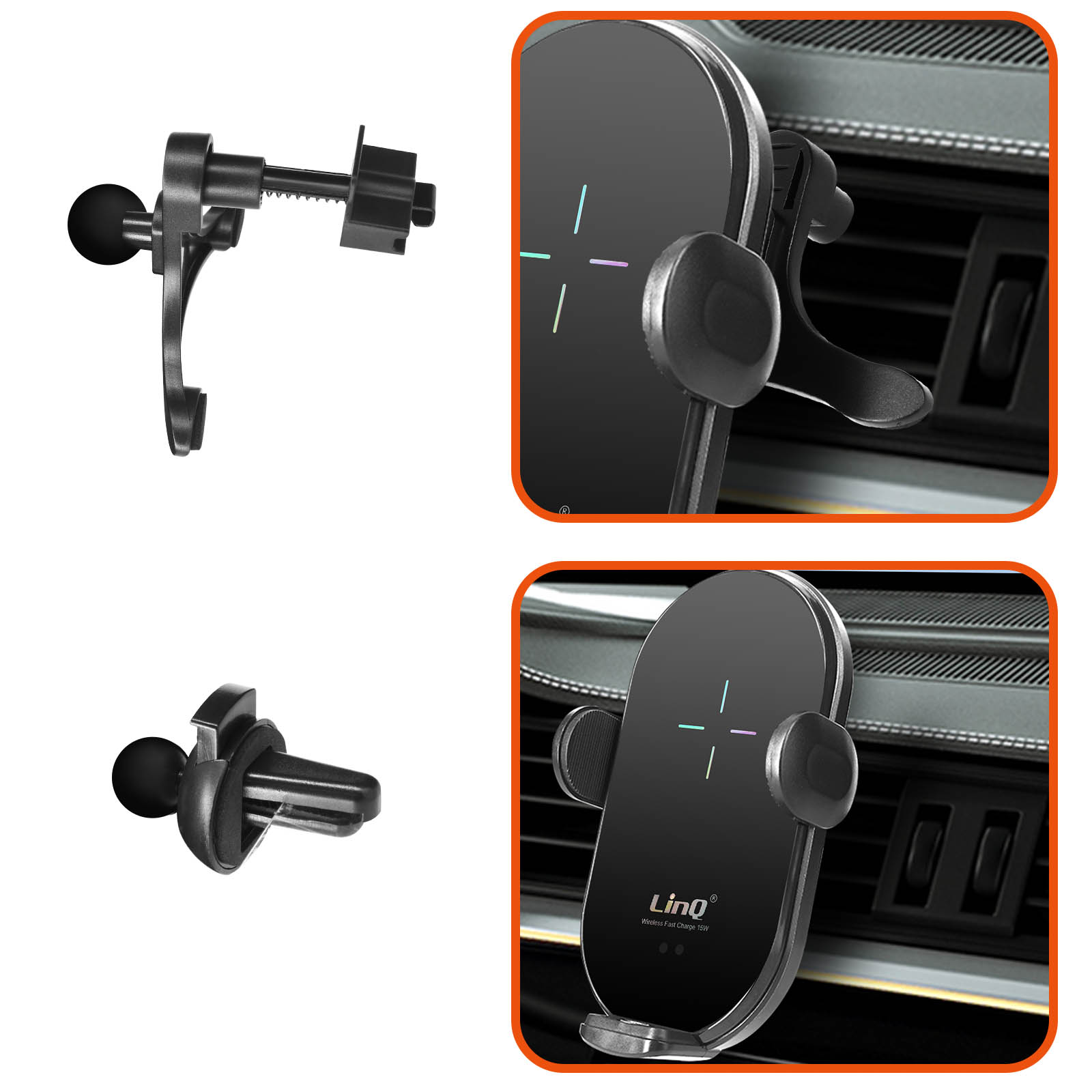 FLOVEME-Mini support de téléphone magnétique pour voiture, ensemble de 3  pièces, clips, câble USB, évaluation