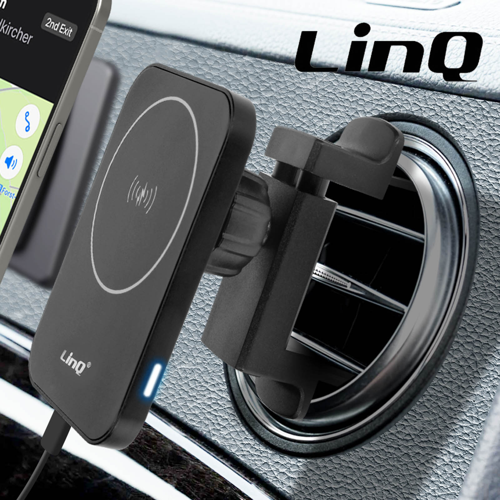 MagSafe Autohalterung für Smartphone, LinQ – Schwarz - German