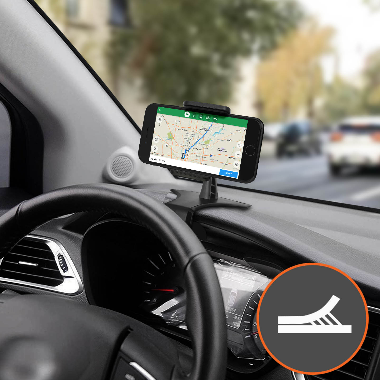 Support Voiture Smartphone, Fixation Pare-soleil, Emplacement