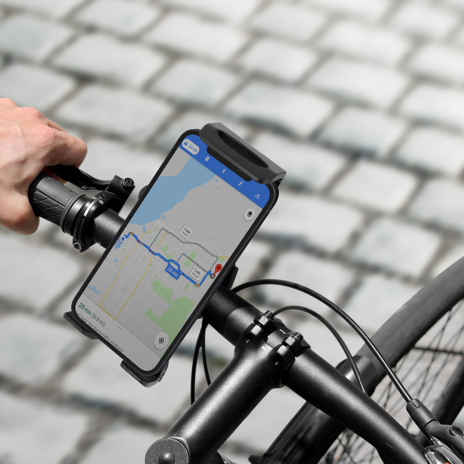 Support Smartphone vélo silicone : compatible tout vélo/téléphone