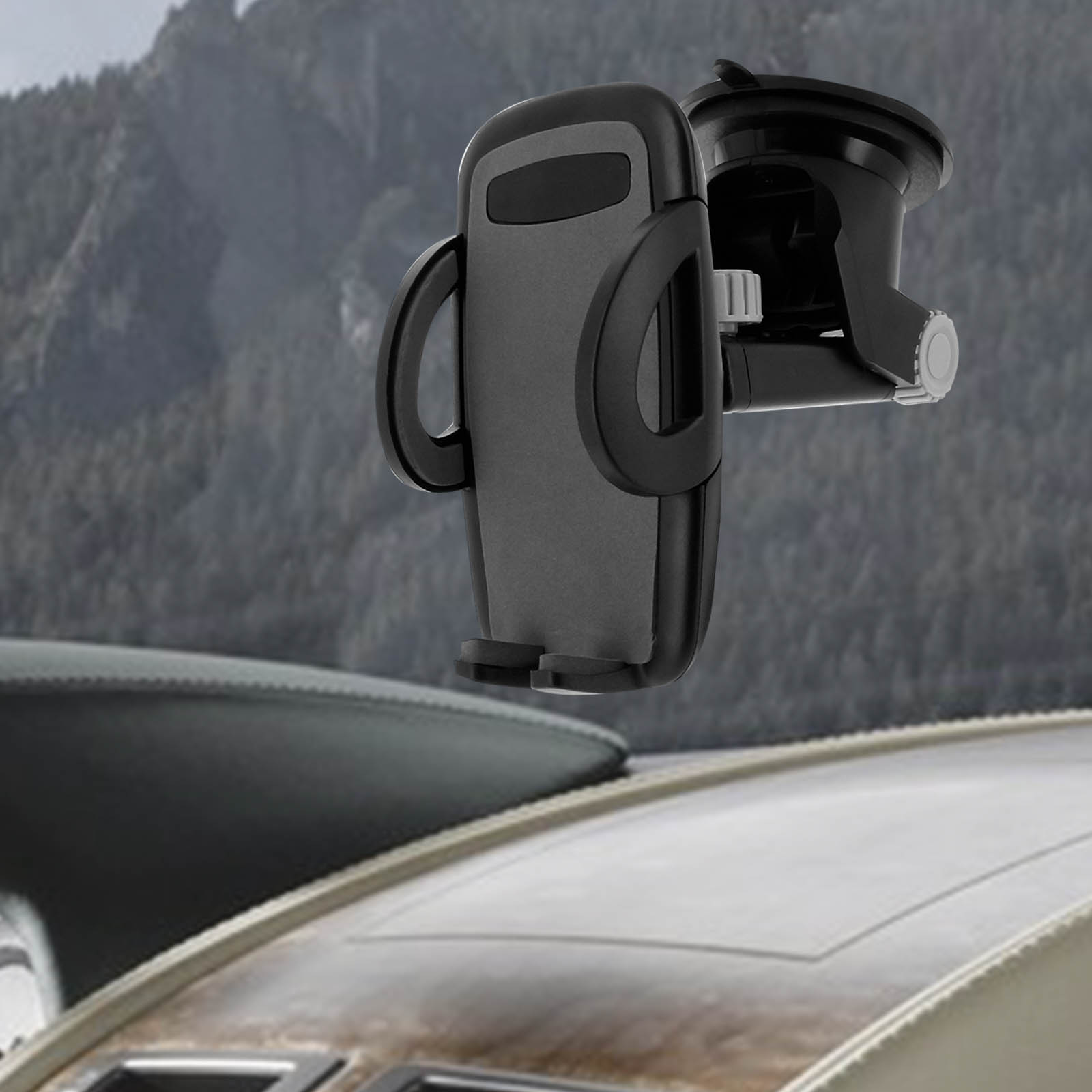 Soporte para coche Orientable 360º Ventosa Universal – Negro - Spain