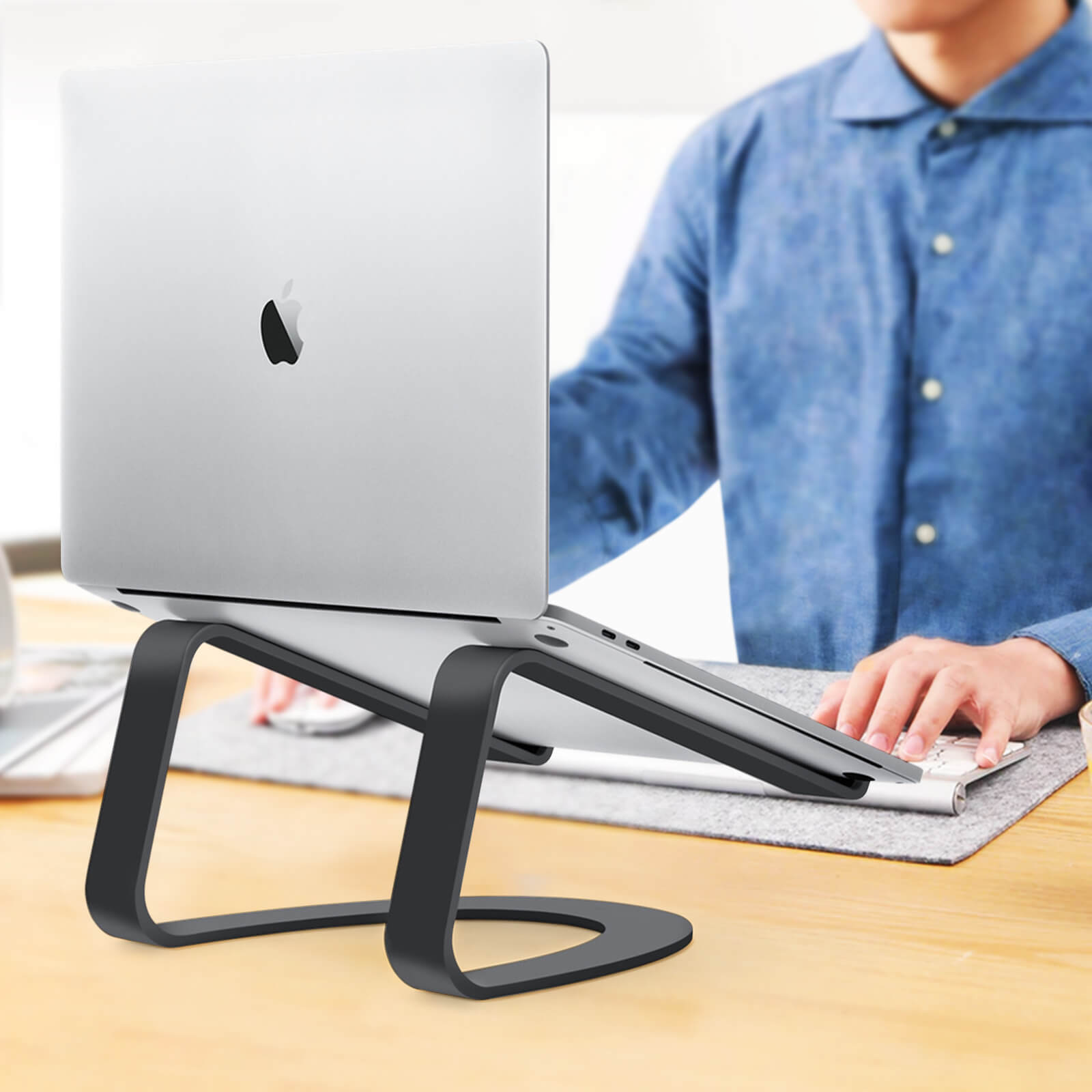 Support de bureau double bras pour PC Portable et MacBook