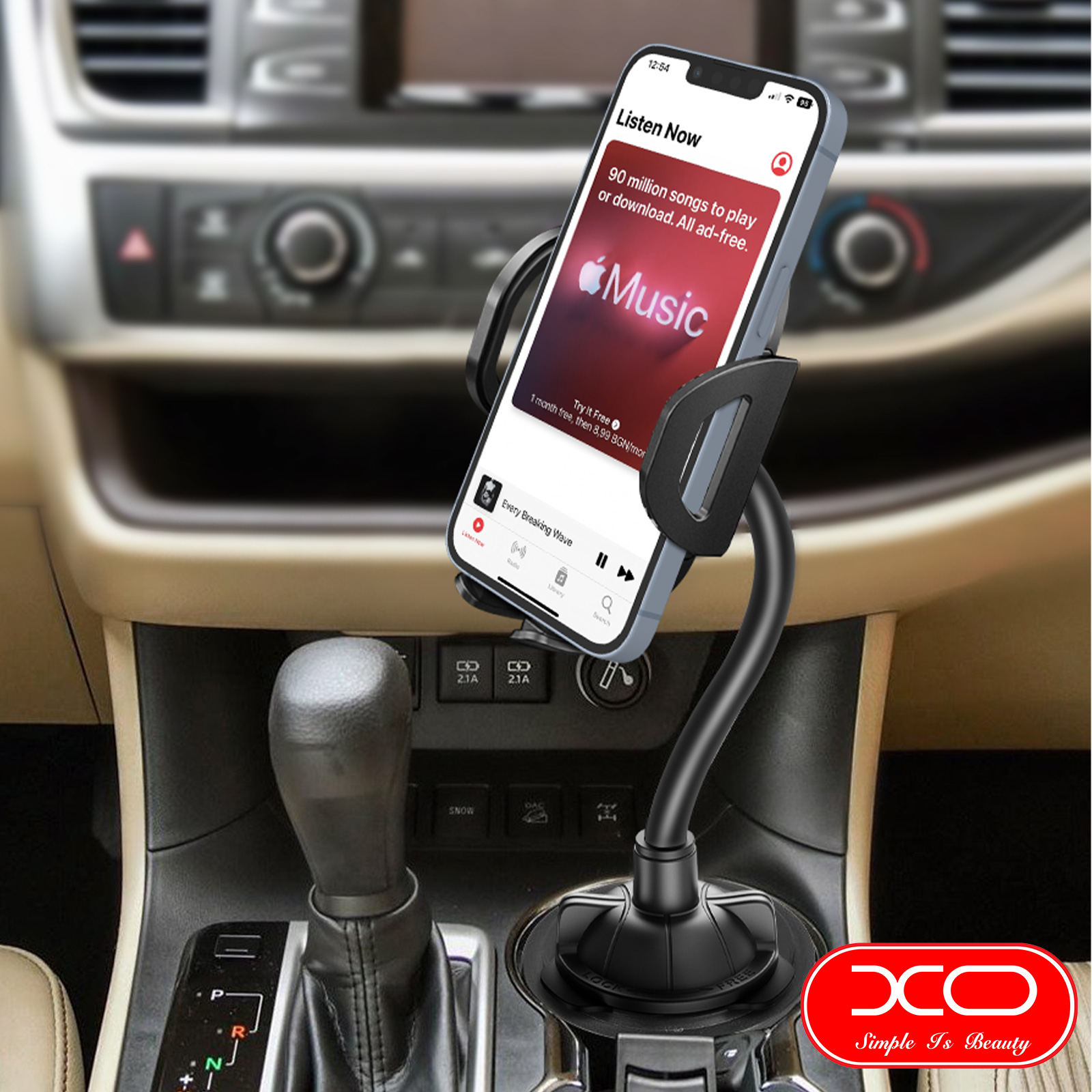 Support Voiture Smartphone Porte-Gobelet, Base Ajustable et Rotatif à 360°,  XO C105 - Noir