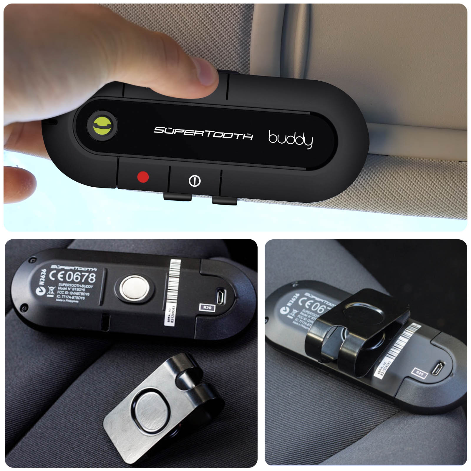 Kit mains-libres Auto Bluetooth voiture avec texture en cuir - Noir -  Acheter sur PhoneLook